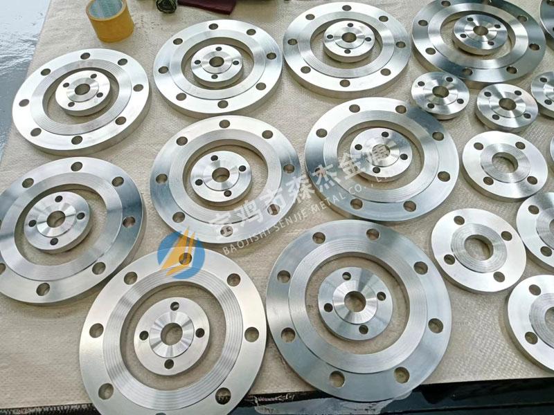 钛、镍、锆制法兰、加工件,[宝鸡市森杰金属有限公司]钛镍锆管件管道-法兰加工件-金属复合板